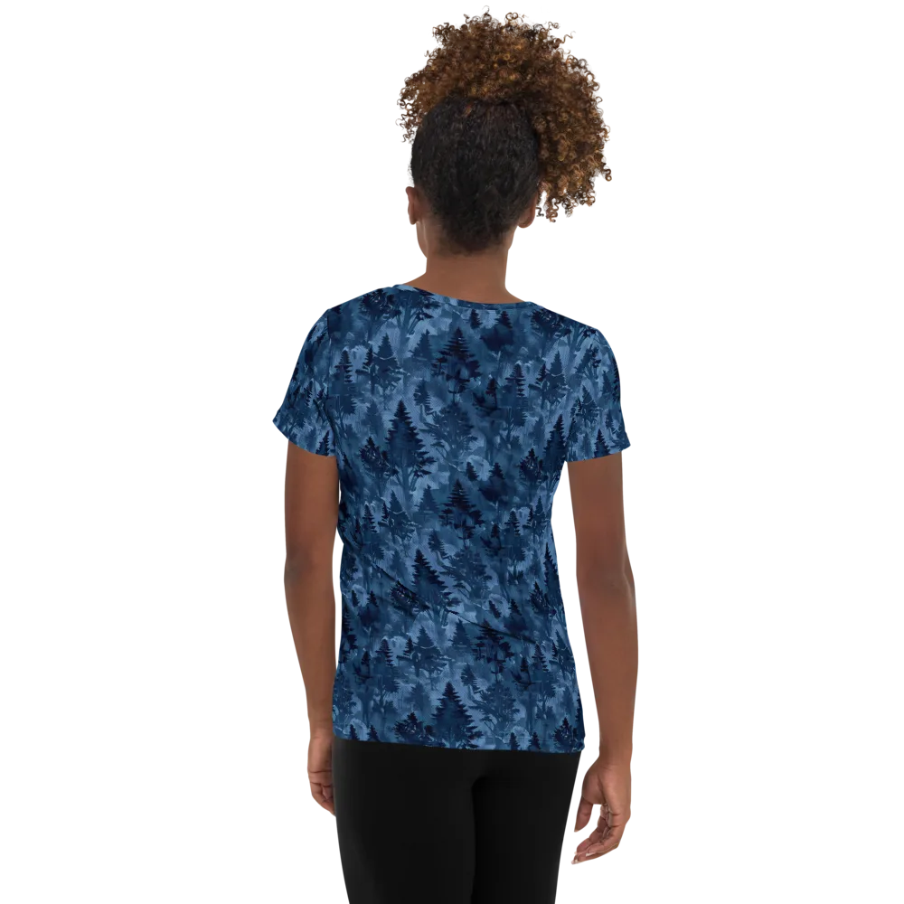 Midnight Timber on Women's Athletic T-Shirt — Back