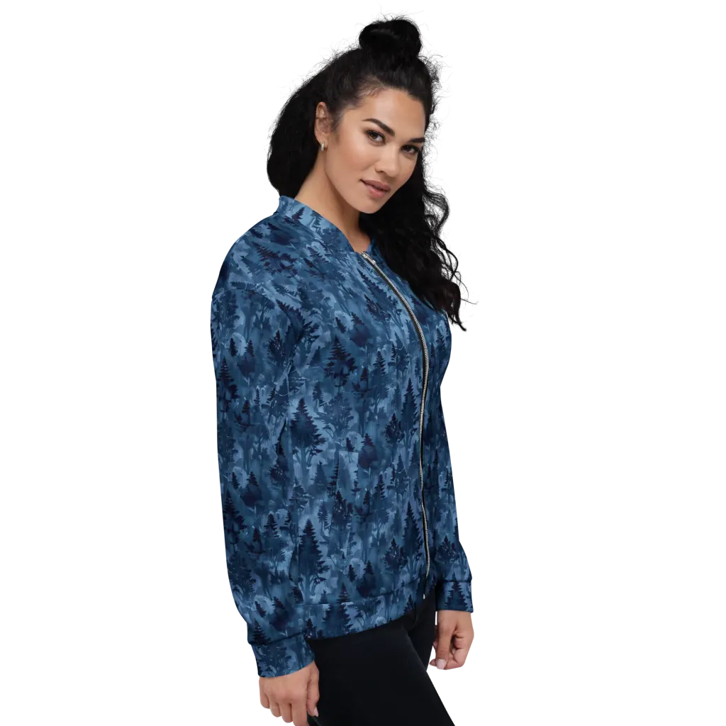 Midnight Timber on Bomber Jacket — Right