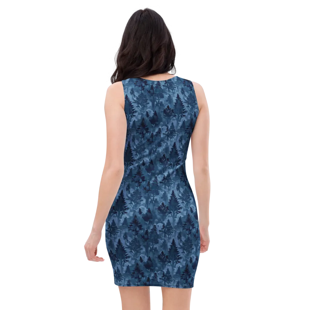 Midnight Timber on Bodycon Dress — Back