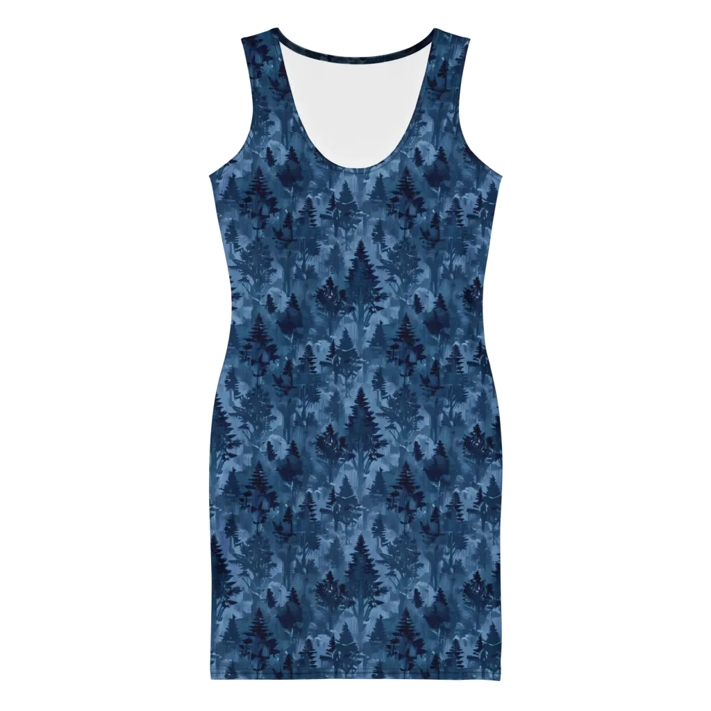 Midnight Timber on Bodycon Dress — Front