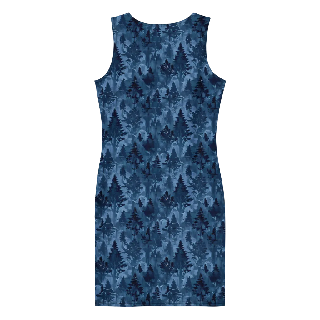 Midnight Timber on Bodycon Dress — Back