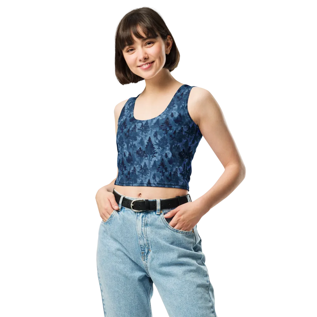 Midnight Timber on Crop Top — Front