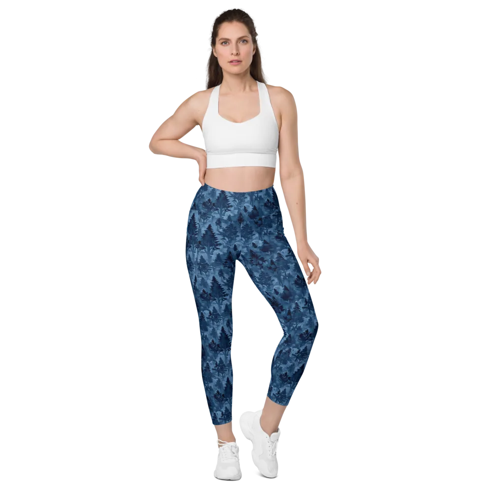 Midnight Timber on Leggings with Pockets — Front