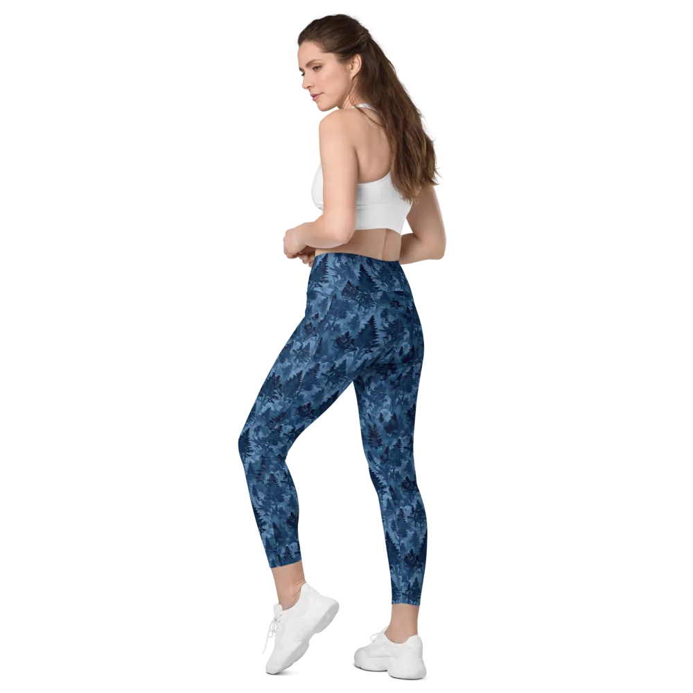 Midnight Timber on Leggings with Pockets — Left Back