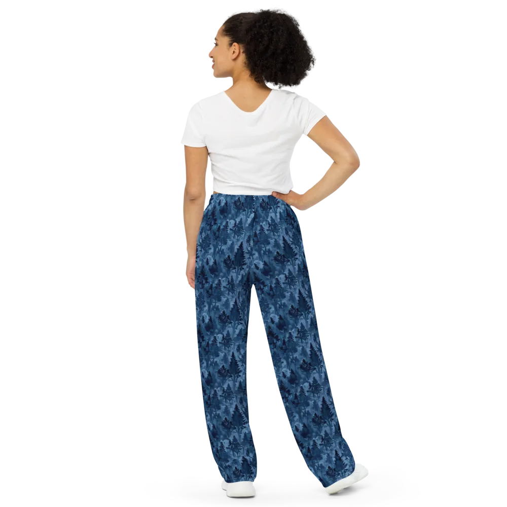 Midnight Timber on Wide-Leg Pants — Back