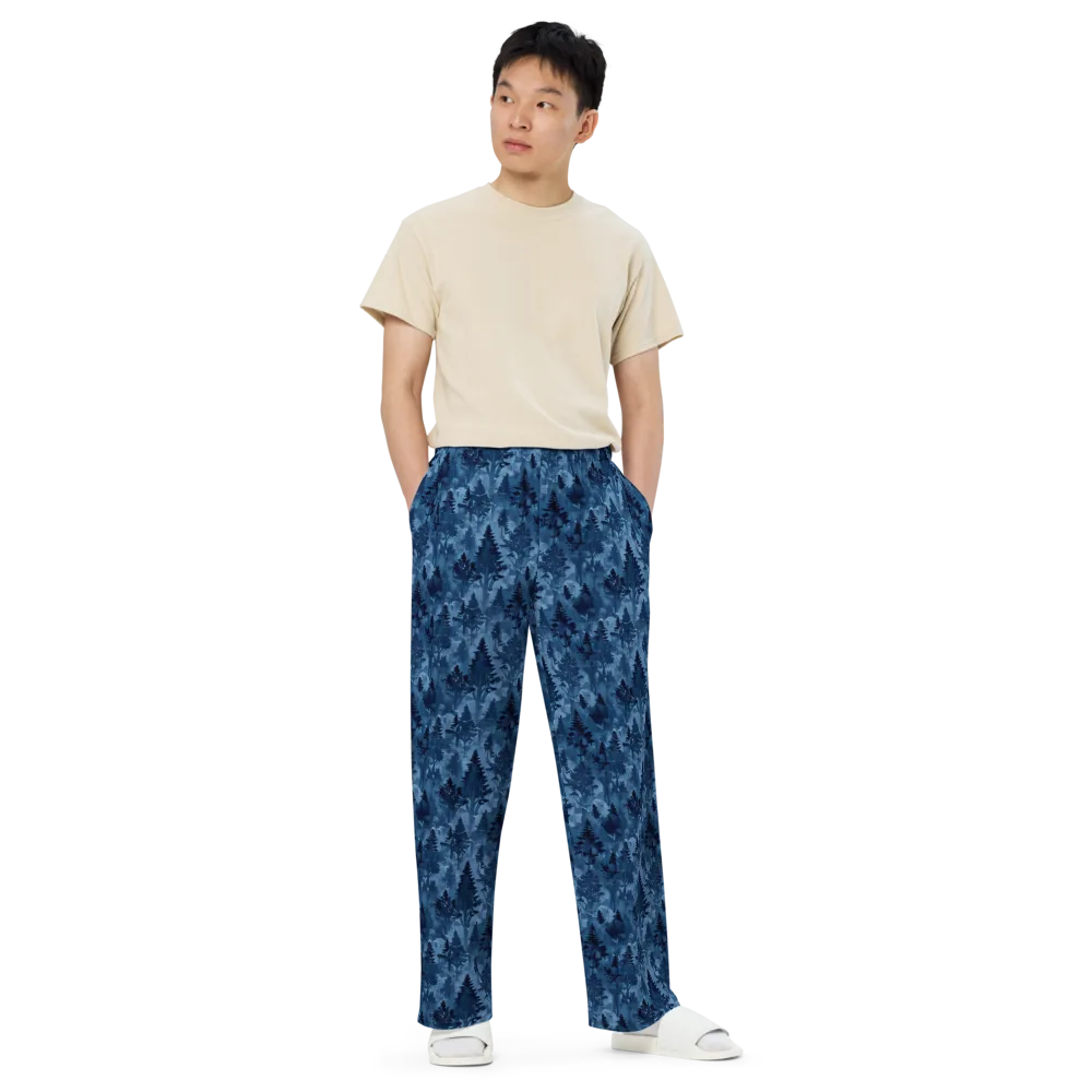 Midnight Timber on Wide-Leg Pants — Front