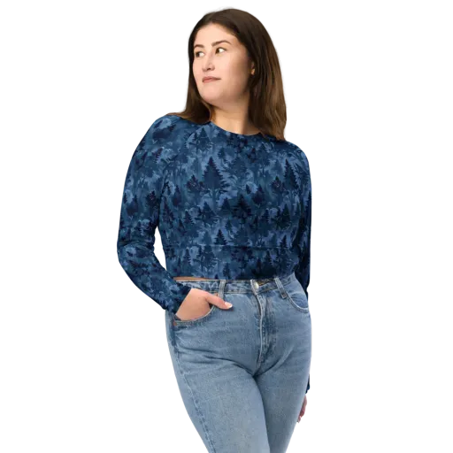 Midnight Timber on a Long Sleeve Crop Top