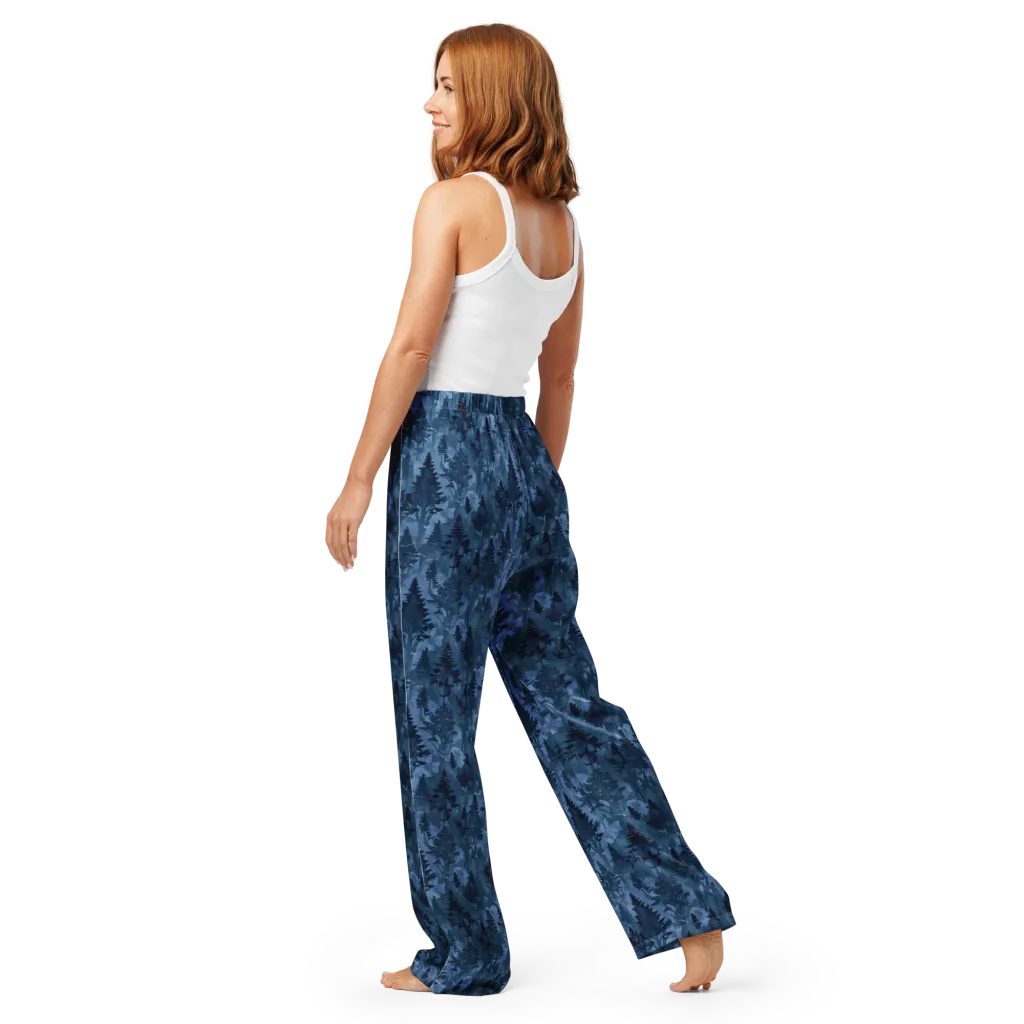 Midnight Timber on Women's Pajama Pants — Back