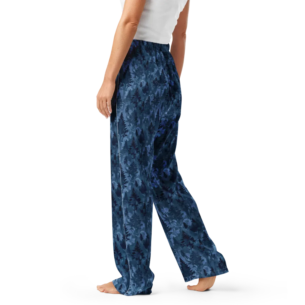 Midnight Timber on Women's Pajama Pants — Left