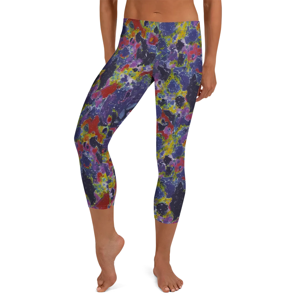 Purple Frequency on Capri Leggings — Front