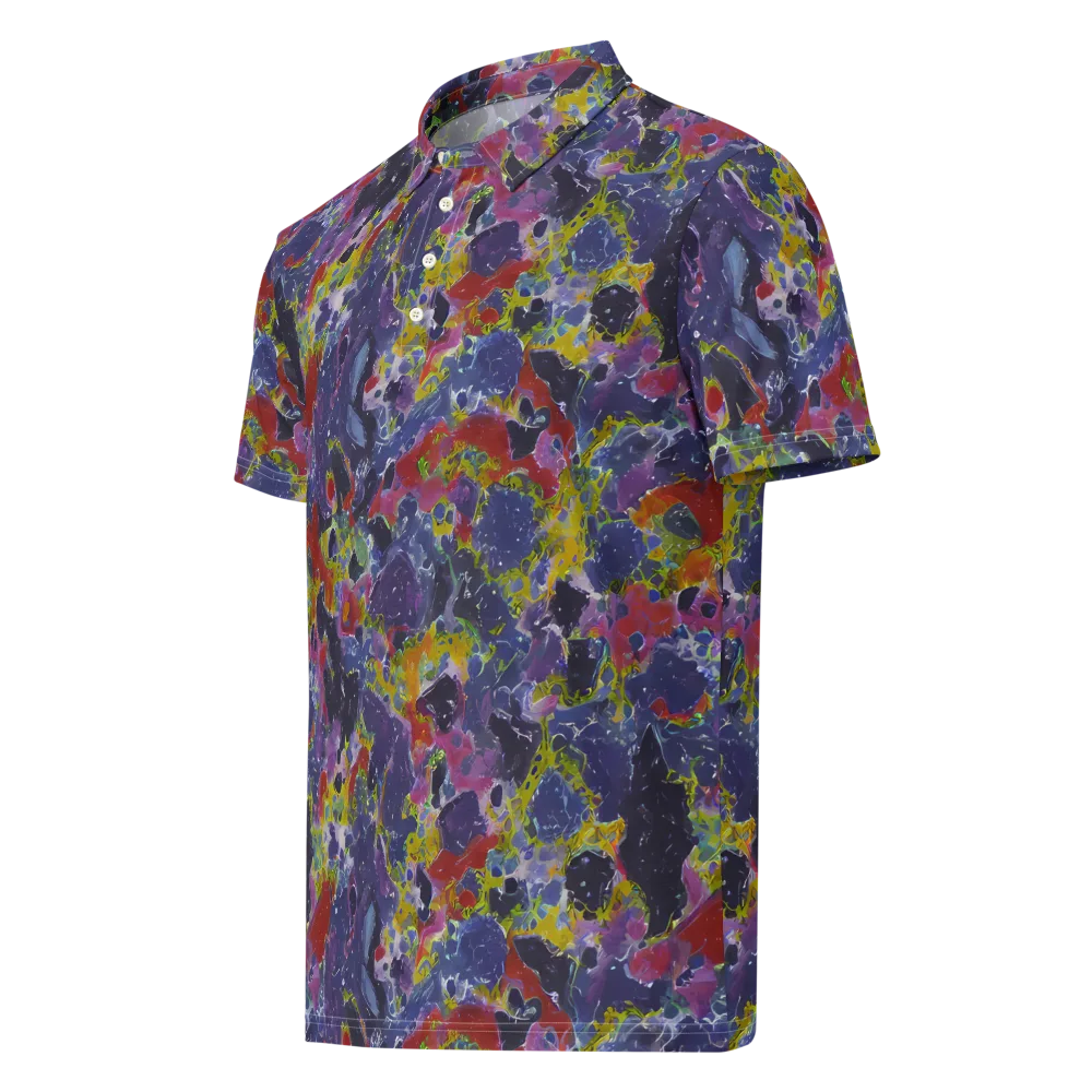 Purple Frequency on Men's Slim Fit Polo Shirt — Left Front