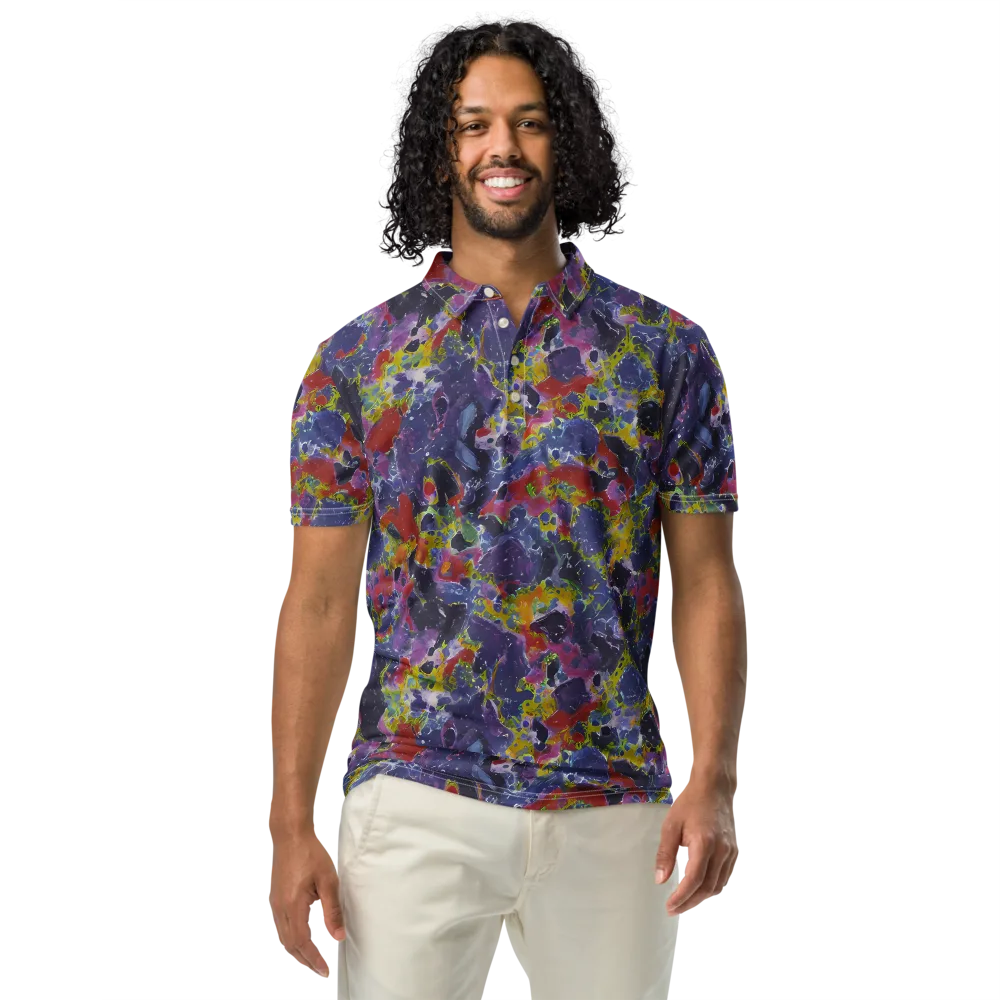 Purple Frequency on Men's Slim Fit Polo Shirt — Front