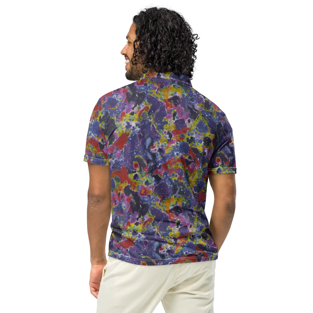 Purple Frequency on Men's Slim Fit Polo Shirt — Back