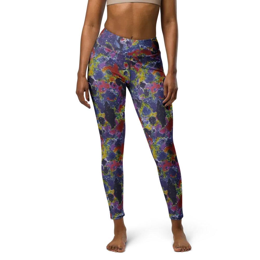 Purple Frequency on Yoga Leggings — Front
