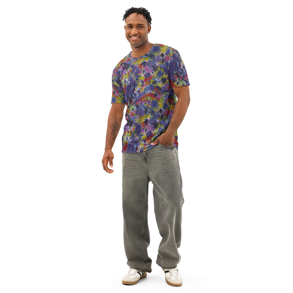 Purple Frequency on Men's Cotton Crew Neck T-Shirt — Front