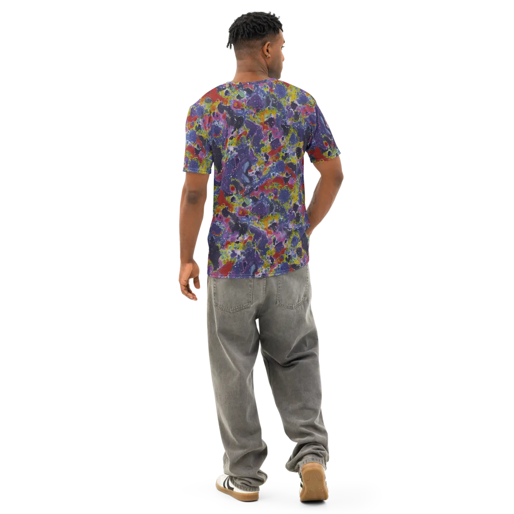 Purple Frequency on Men's Cotton Crew Neck T-Shirt — Back