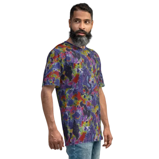 Purple Frequency on a Men's Crew Neck T-Shirt