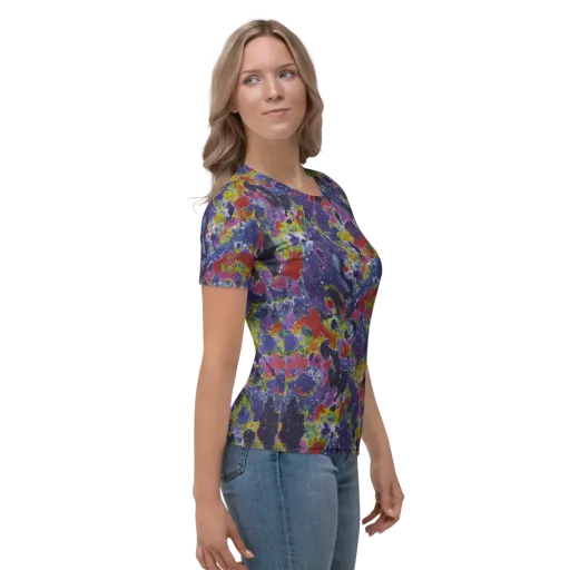 Purple Frequency on a Women's Crew Neck T-Shirt