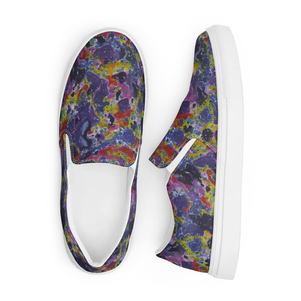 Purple Frequency on Men's Slip-On Canvas Shoes — Front