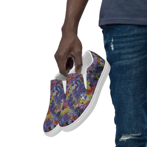 Purple Frequency on a Men's Slip-On Canvas Shoes