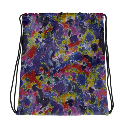Purple Frequency on a Drawstring Bag
