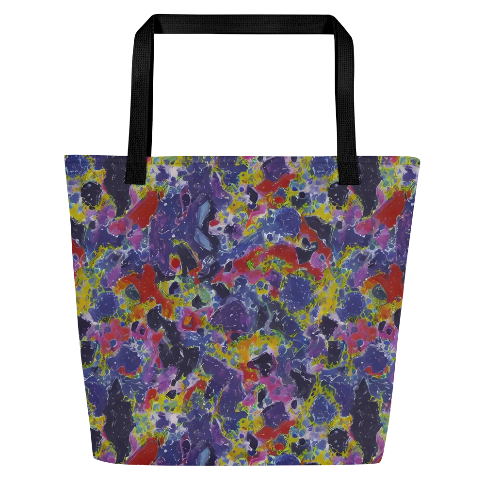 Purple Frequency on Large Tote Bag W/ Pocket — Front