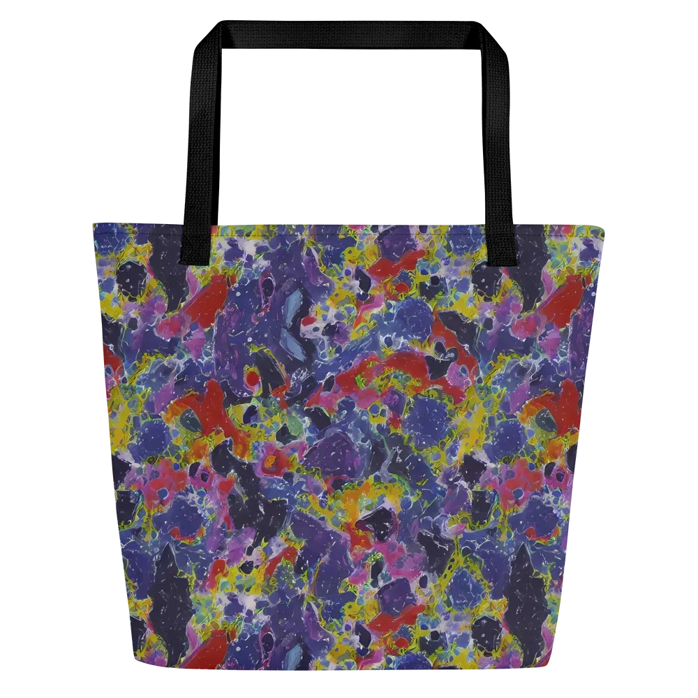Purple Frequency on Large Tote Bag W/ Pocket — Front