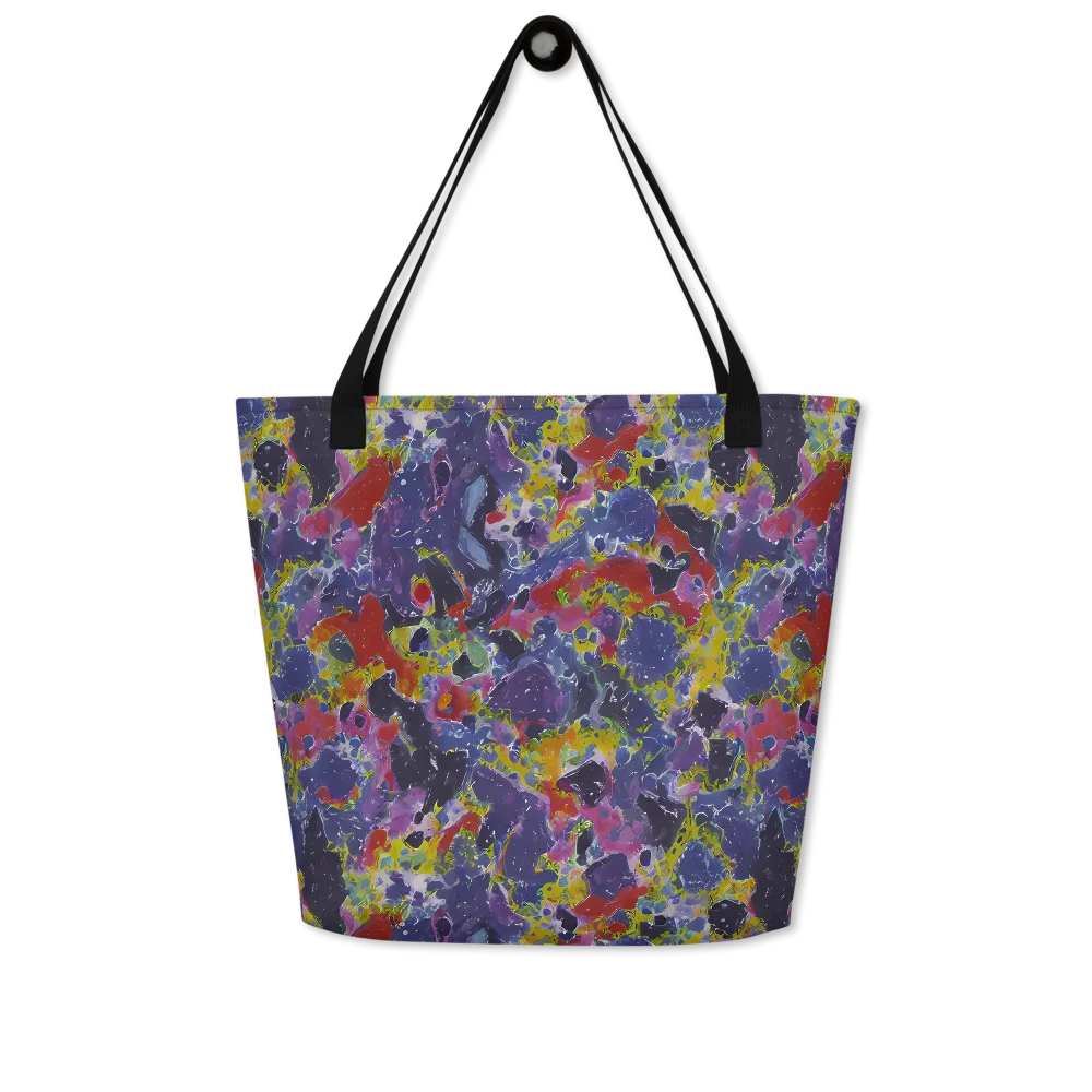 Purple Frequency on Large Tote Bag W/ Pocket — Front