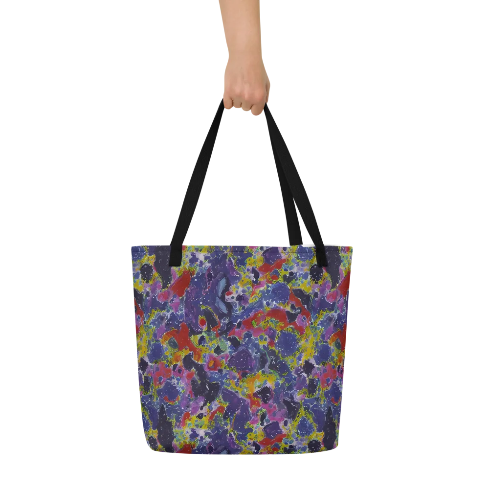 Purple Frequency on Large Tote Bag W/ Pocket — Front