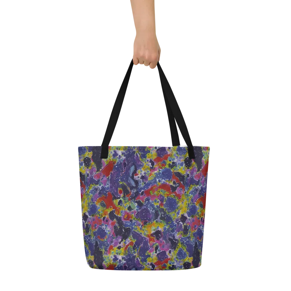 Purple Frequency on Large Tote Bag W/ Pocket — Front