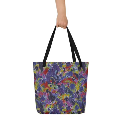 Purple Frequency on a Large Tote Bag W/ Pocket
