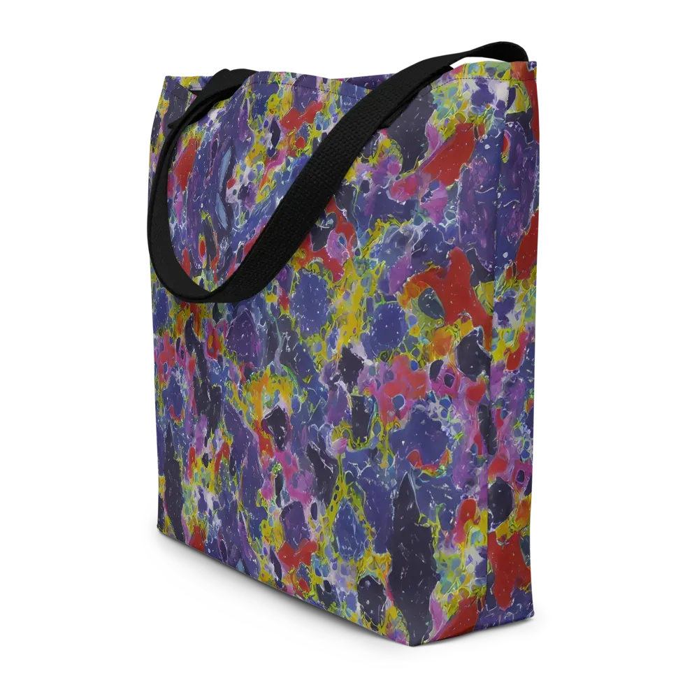 Purple Frequency on Large Tote Bag W/ Pocket — Front