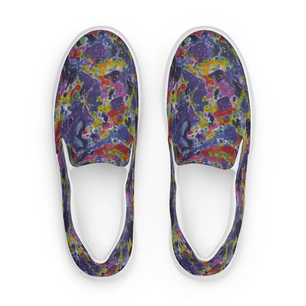 Purple Frequency on Women's Slip-On Canvas Shoes — Front