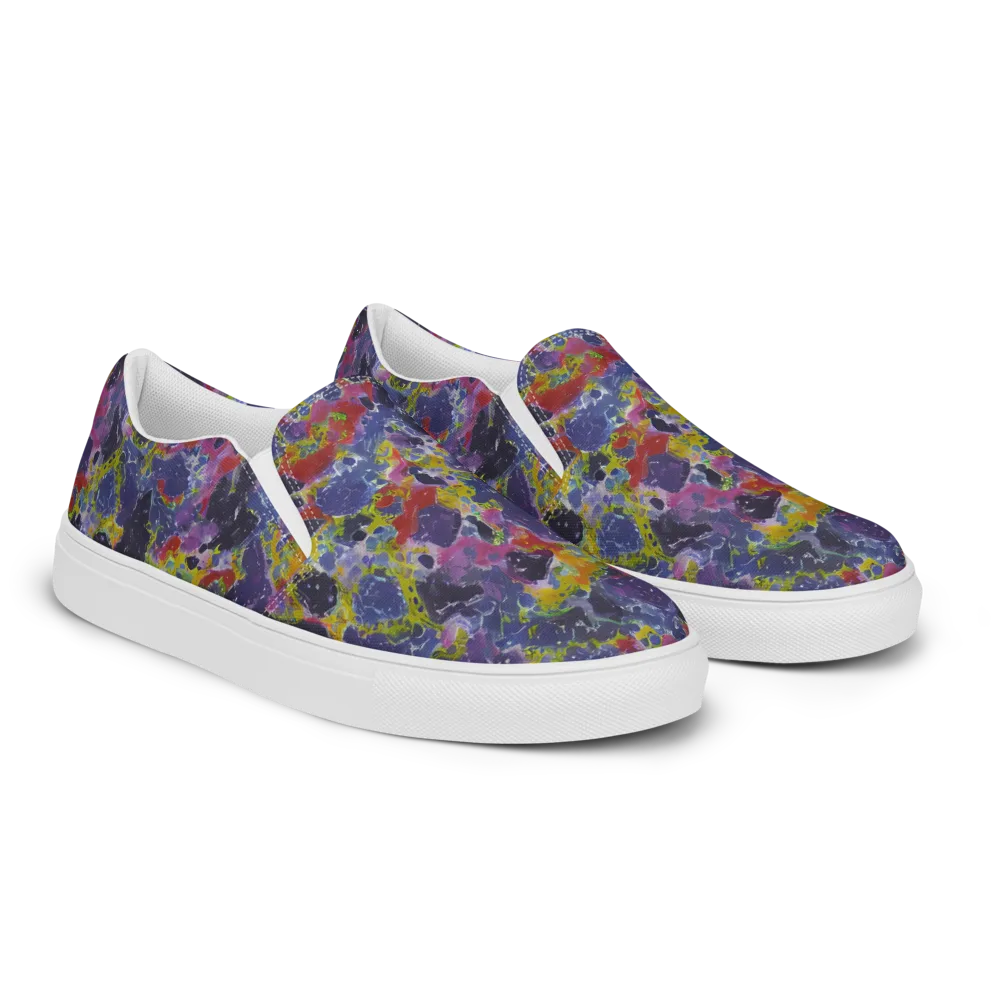 Purple Frequency on Women's Slip-On Canvas Shoes — Right Front