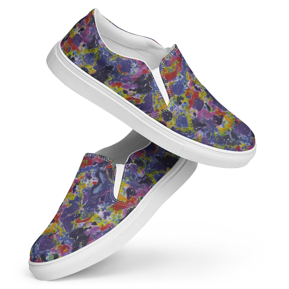 Purple Frequency on Women's Slip-On Canvas Shoes — Front