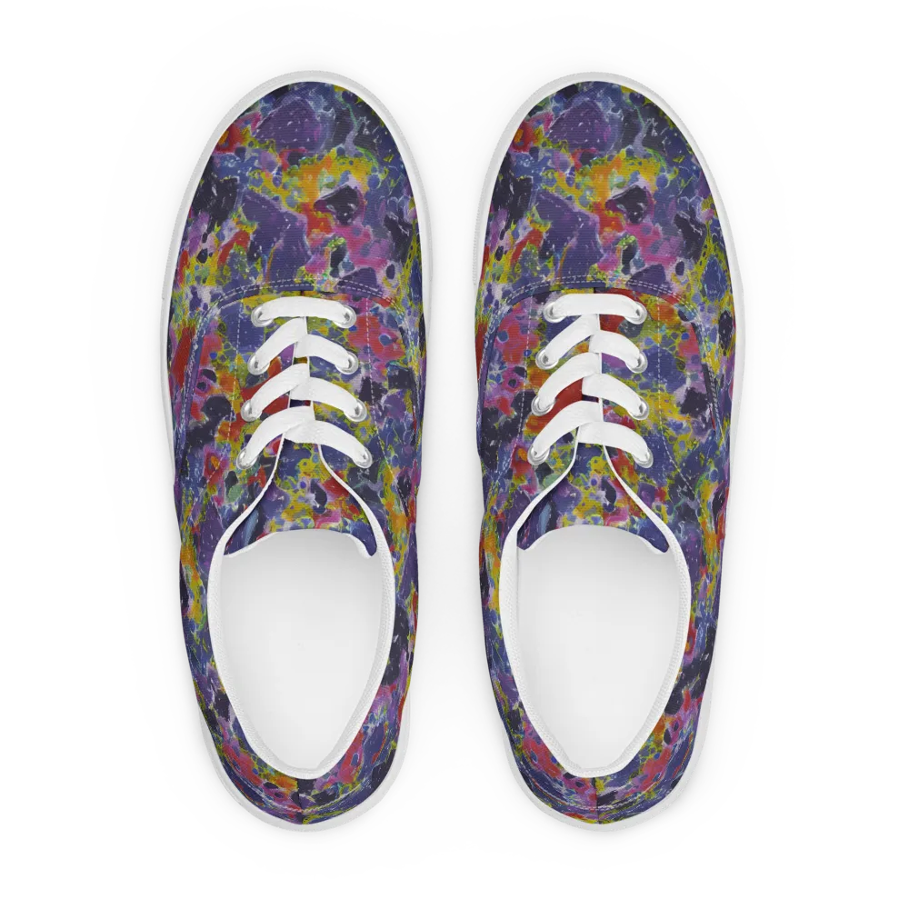Purple Frequency on Men's Lace-Up Canvas Shoes — Front