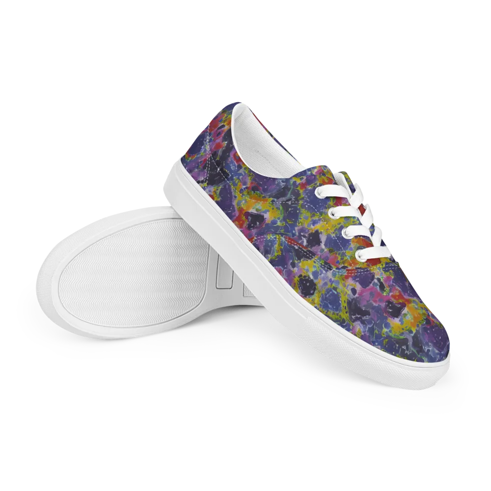 Purple Frequency on Men's Lace-Up Canvas Shoes — Right Front