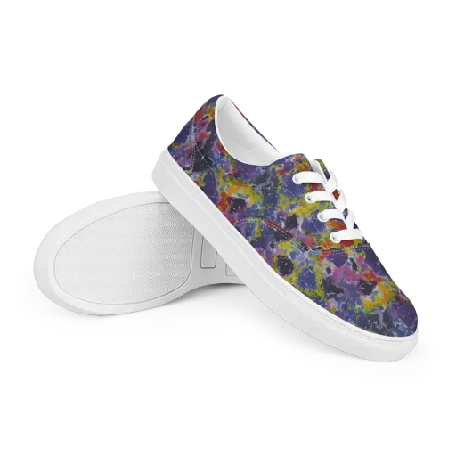 Purple Frequency on a Men's Lace-Up Canvas Shoes