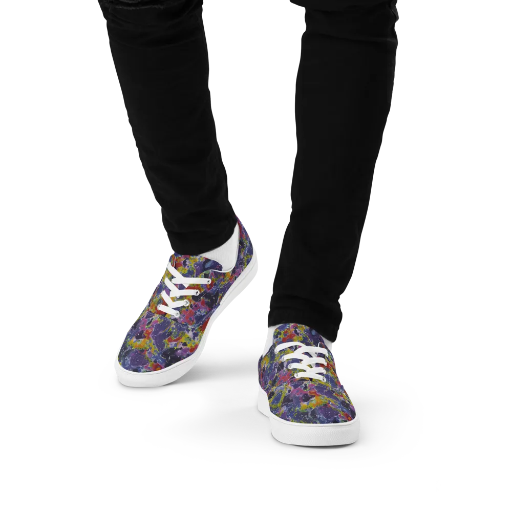 Purple Frequency on Men's Lace-Up Canvas Shoes — Front