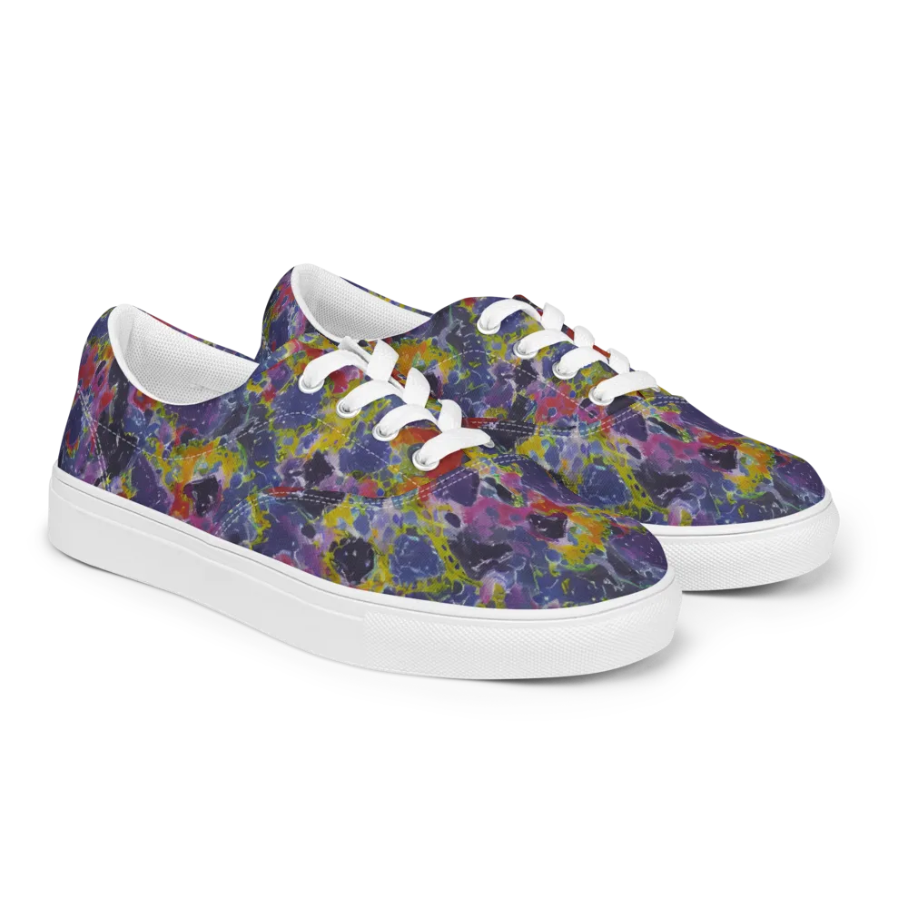 Purple Frequency on Men's Lace-Up Canvas Shoes — Right Front