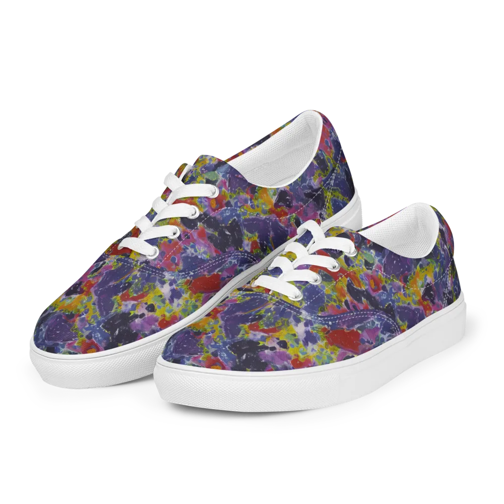 Purple Frequency on Men's Lace-Up Canvas Shoes — Left Front