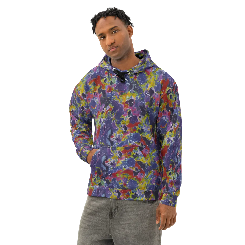 Purple Frequency on Cotton Hoodie — Left Front