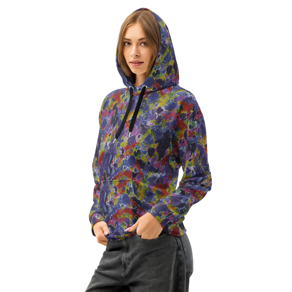 Purple Frequency on Cotton Hoodie — Left Front