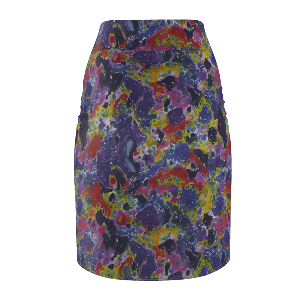 Purple Frequency on Pencil Skirt — Back