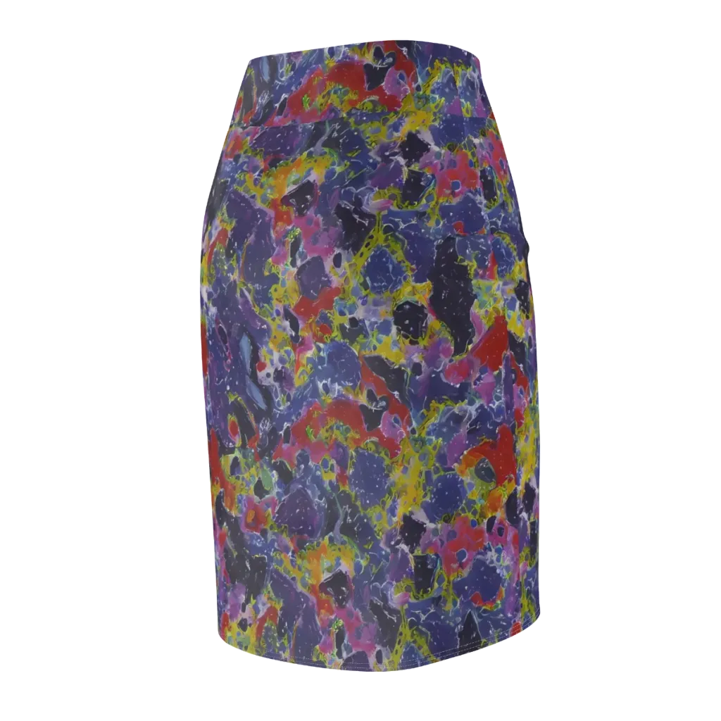 Purple Frequency on Pencil Skirt — Back Side