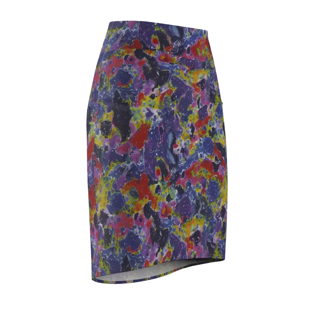 Purple Frequency on Pencil Skirt — Front Side