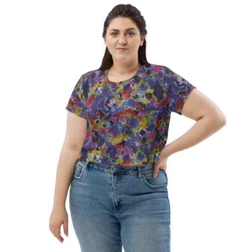 Purple Frequency on a Crop Tee
