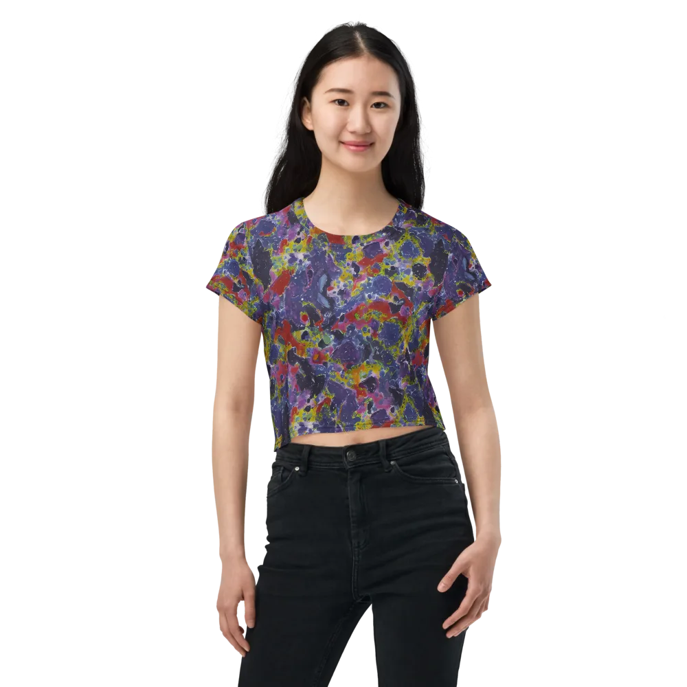 Purple Frequency on Crop Tee — Front