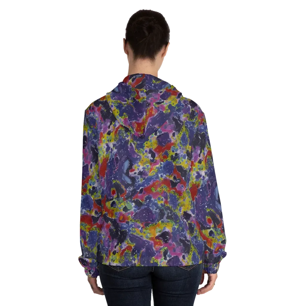 Purple Frequency on Women's Full-Zip Hoodie — Back On Person