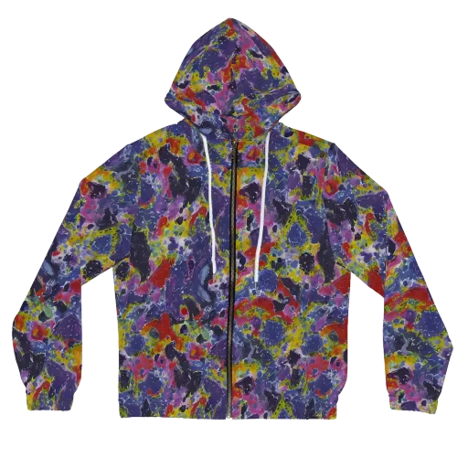Purple Frequency on a Women's Full-Zip Hoodie